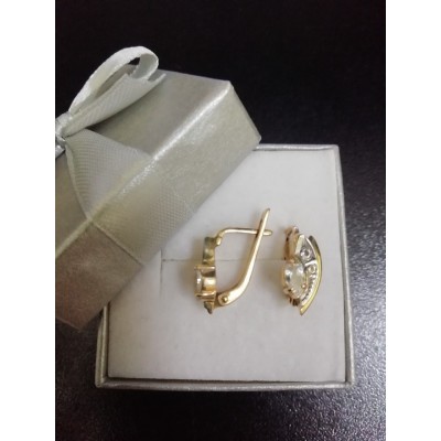 Серьги с камнями, золото 585 (14K), вес 3.3 г. Серьги с камнями, золото 585 (14K), вес 3.3 г.