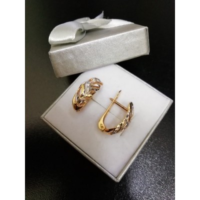 Серьги , золото 585 (14K), вес 3 г. Серьги , золото 585 (14K), вес 3 г.