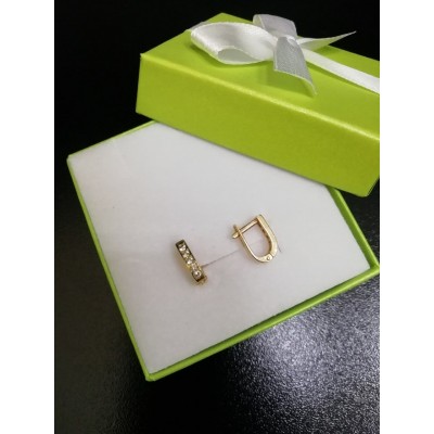 Серьги с камнями, золото 585 (14K), вес 1.5 г. Серьги с камнями, золото 585 (14K), вес 1.5 г.