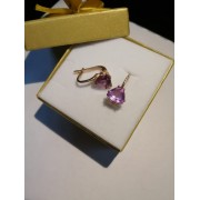 Серьги с камнями, золото 585 (14K), вес 4.3 г.