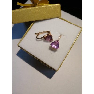 Серьги с камнями, золото 585 (14K), вес 4.3 г. Серьги с камнями, золото 585 (14K), вес 4.3 г.