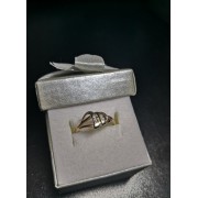 Кольцо с камнями, золото 585 (14K), вес 1.7 г.