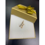 Подвеска К, золото 585 (14K), вес 0.5 г.