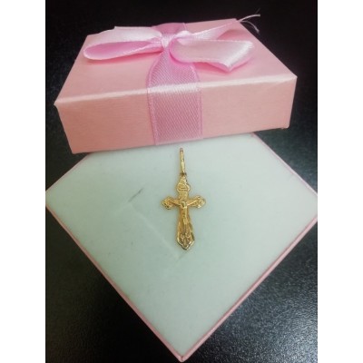 Крестик, золото 585 (14K), вес 0.9 г. Крестик, золото 585 (14K), вес 0.9 г.