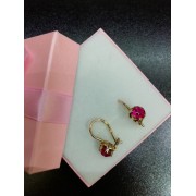 Серьги с камнями, золото 585 (14K), вес 2.2 г.