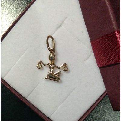 Подвеска знак зодиака Весы, золото 585 (14K), вес 1.16 г. Подвеска знак зодиака Весы, золото 585 (14K), вес 1.16 г.