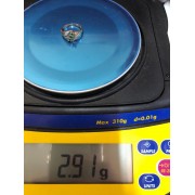 Кольцо золотое с изумрудом синтетическим и фианитами, золото 585 (14K), вес 2.91 г.