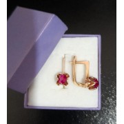 Серьги с камнями  , золото 585 (14K), вес 3.5 г.