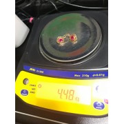 Серьги с камнями  , золото 585 (14K), вес 4.4 г.