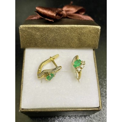 Серьги с камнями , золото 585 (14K), вес 2.8 г. Серьги с камнями , золото 585 (14K), вес 2.8 г.