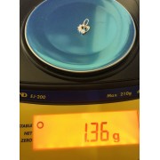 Подвеска сердце с камнями, золото 585 (14K), вес 1.3 г.