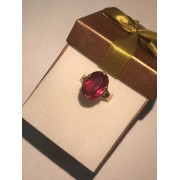 Кольцо с камнем, золото 585 (14K), вес 6.4 г.