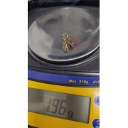 Серьги с ромбом, золото 585 (14K), вес 1.9 г.