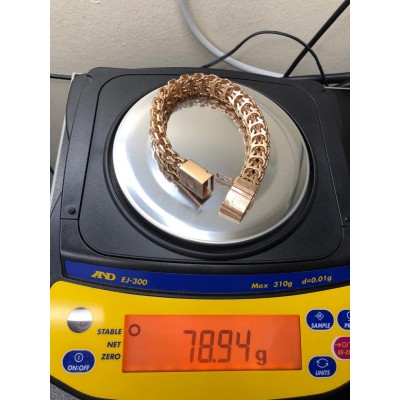 Браслет рамзес, золото 585 (14K), вес 78.9 г. Браслет рамзес, золото 585 (14K), вес 78.9 г.