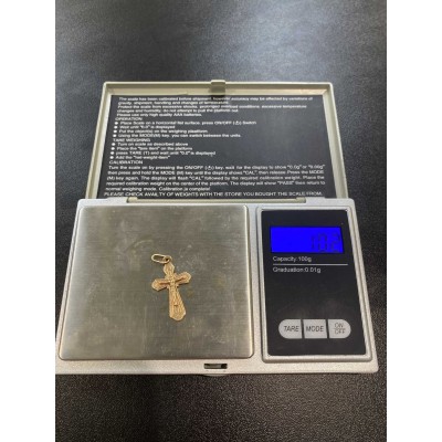 крестик, золото 585 (14K), вес 1.02 г. крестик, золото 585 (14K), вес 1.02 г.