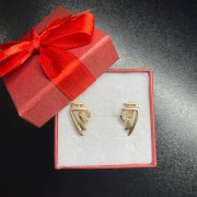 Серьги с камнями, золото 585 (14K), вес 3 г.