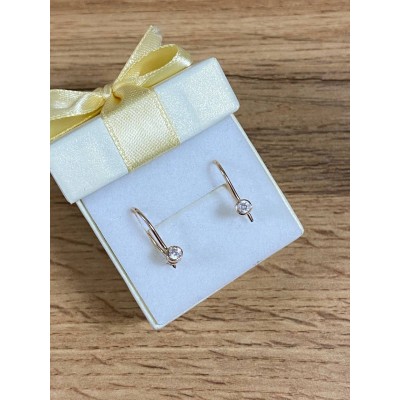 Серьги, золото 585 (14K), вес 1.1 г. Серьги, золото 585 (14K), вес 1.1 г.