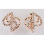 Серьги золотые с фианитами, золото 585 (14K), вес 3 г.