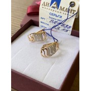 Серьги с камнями, золото 585 (14K), вес 3.55 г.