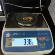 Серьги с камнями, золото 585 (14K), вес 2.2 г.