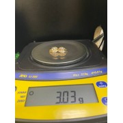 Серьги с камнями, золото 585 (14K), вес 3.03 г.