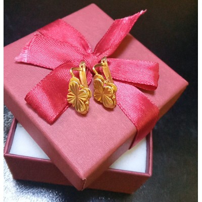 Серьги, золото 585 (14K), вес 3.2 г. Серьги, золото 585 (14K), вес 3.2 г.