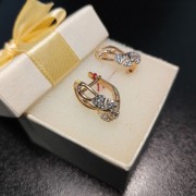 Серьги с камнями, золото 585 (14K), вес 3.2 г.