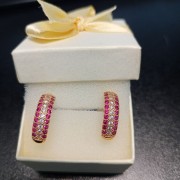 Серьги с камнями, золото 585 (14K), вес 4 г.