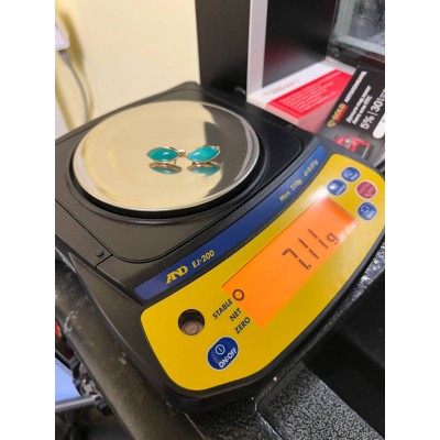 Серьги золотые с бирюзой, золото 585 (14K), вес 7.1 г. Серьги золотые с бирюзой, золото 585 (14K), вес 7.1 г.