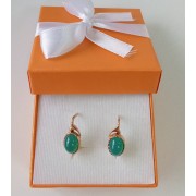 Серьги с камнем, золото 585 (14K), вес 3.7 г.