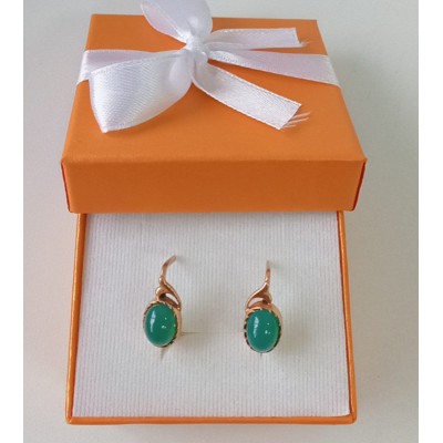 Серьги с камнем, золото 585 (14K), вес 3.7 г. Серьги с камнем, золото 585 (14K), вес 3.7 г.