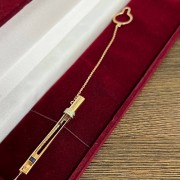 Золотой зажим для галстука с сапфиром и бриллиантами , золото 585 (14K), вес 6.8 г.