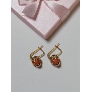 Серьги с камнями, золото 585 (14K), вес 6 г.