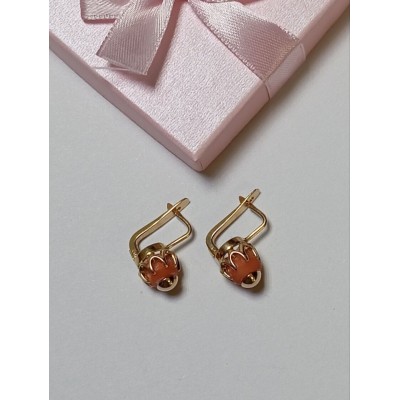 Серьги с камнями, золото 585 (14K), вес 6 г. Серьги с камнями, золото 585 (14K), вес 6 г.