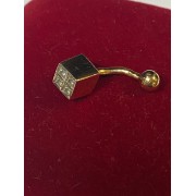 пирсинг кубик, золото 585 (14K), вес 2.32 г.