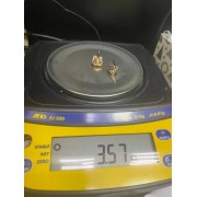 Серьги с камнями, золото 585 (14K), вес 3.57 г.