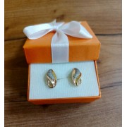 Серьги с камнями, золото 585 (14K), вес 2.9 г.