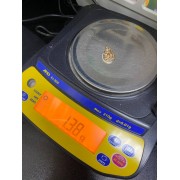 Подвеска Рак с камнями, золото 585 (14K), вес 1.3 г.