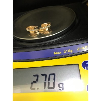 Серьги с камнями, золото 585 (14K), вес 2.7 г. Серьги с камнями, золото 585 (14K), вес 2.7 г.