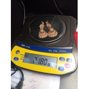 Серьги с камнями, золото 585 (14K), вес 21.8 г.