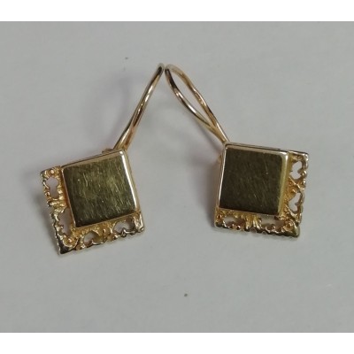 Серьги, золото 585 (14K), вес 3.12 г. Серьги, золото 585 (14K), вес 3.12 г.