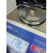 Кольцо с фианитами, золото 585 (14K), вес 1.38 г.