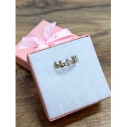 Золотое кольцо с камнями, золото 585 (14K), вес 1.3 г.