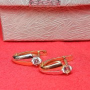Серьги с камнями, золото 585 (14K), вес 1.7 г.