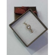 кольцо с фианитом, золото 585 (14K), вес 0.78 г.