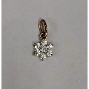 Подвеска с фианитами, золото 585 (14K), вес 0.4 г.