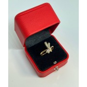 Кольцо золотое с фианитом, золото 585 (14K), вес 3.8 г.