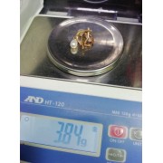 Серьги золотые с иск. жемчугом, золото 585 (14K), вес 3.84 г.