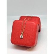 Подвеска золотая с фианитами, золото 585 (14K), вес 0.61 г.