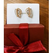 Серьги с камнями, золото 585 (14K), вес 2.7 г.